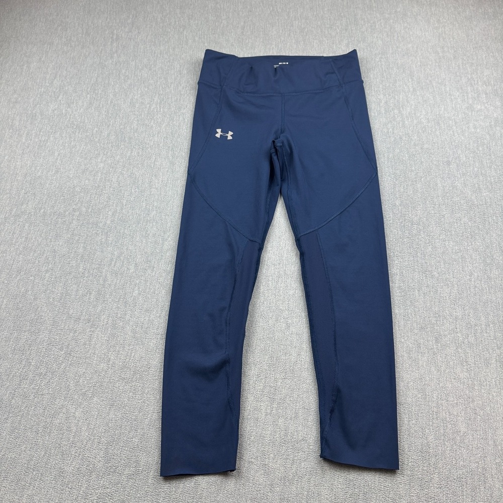 Under Armour Leggings Womens Medium Blue HeatGear Compression Speedpocket Pants